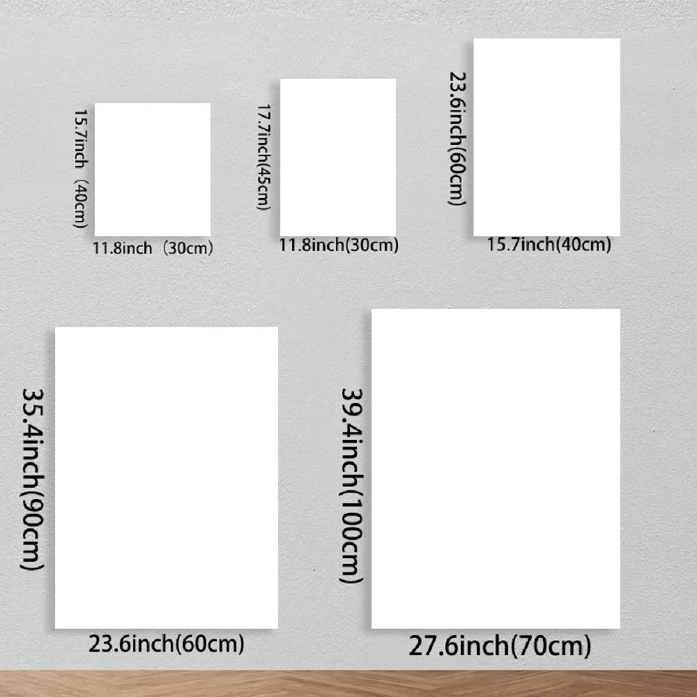 White Flower Pattern Wood Frame Canvas Murals