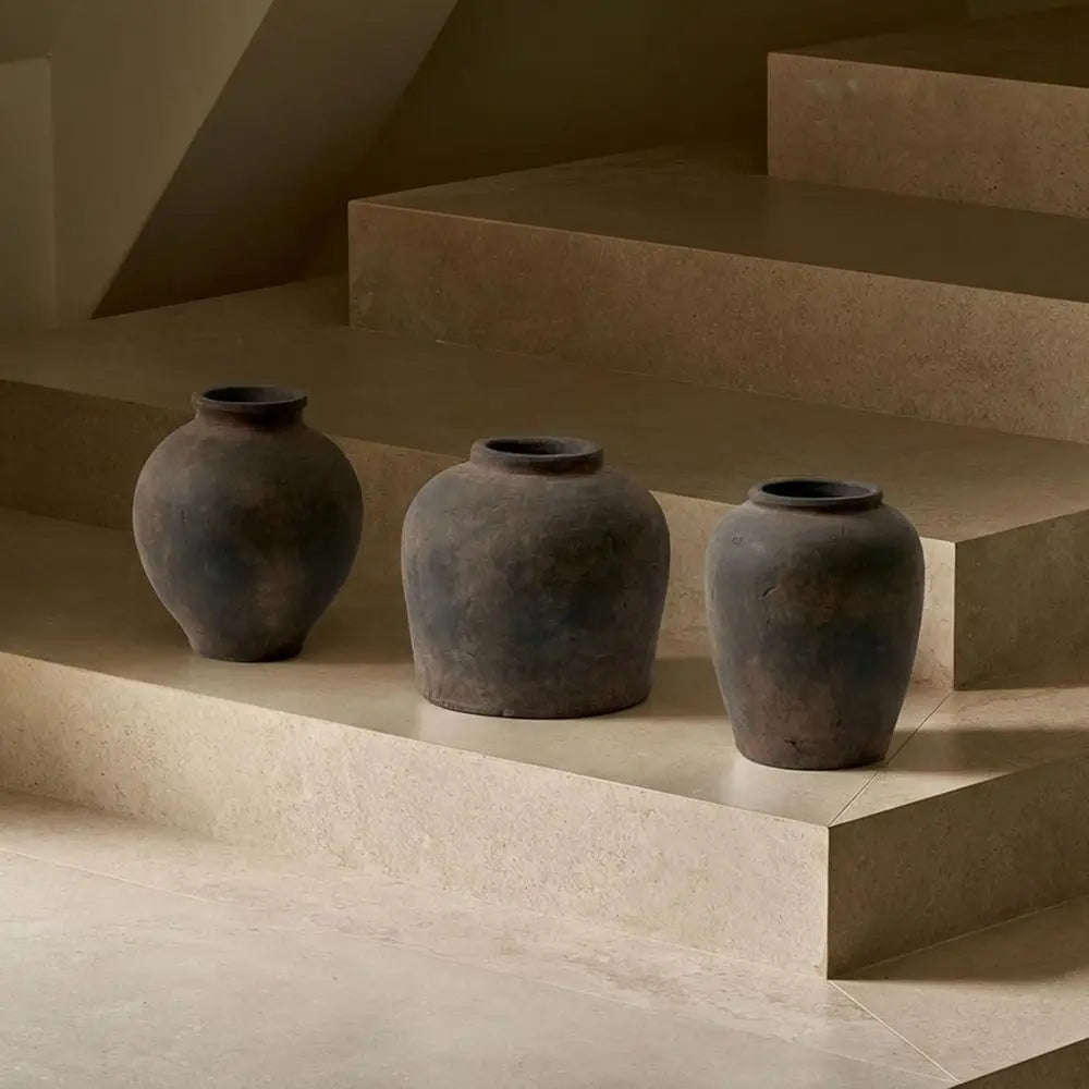 Eleventh-Inch Zen-Inspired Brown Ceramic Vase