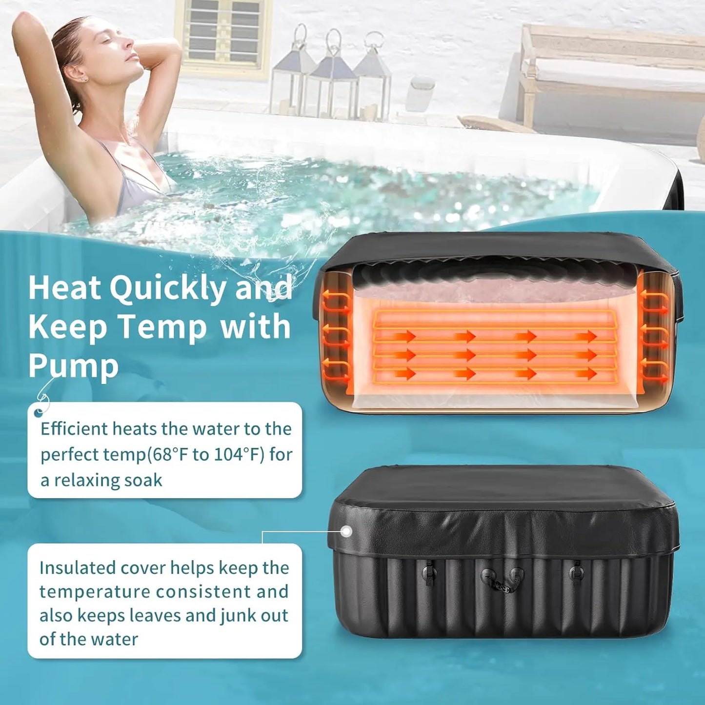 Inflatable Hot Tub 4 6 Person 120 Air Jets