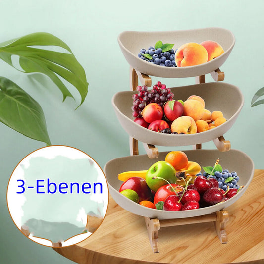 Three Layer Ceramic Fruit Platet Vegetable Basket