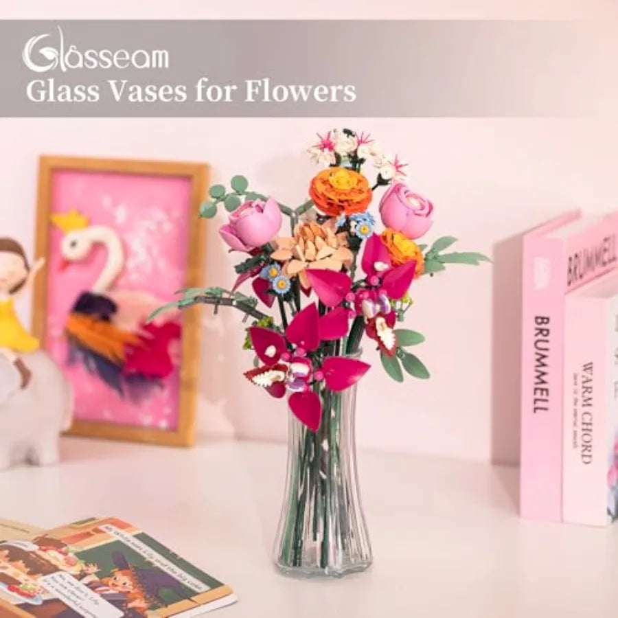 Glass Vase for Home Decor: Clear  - 7.5" Tall