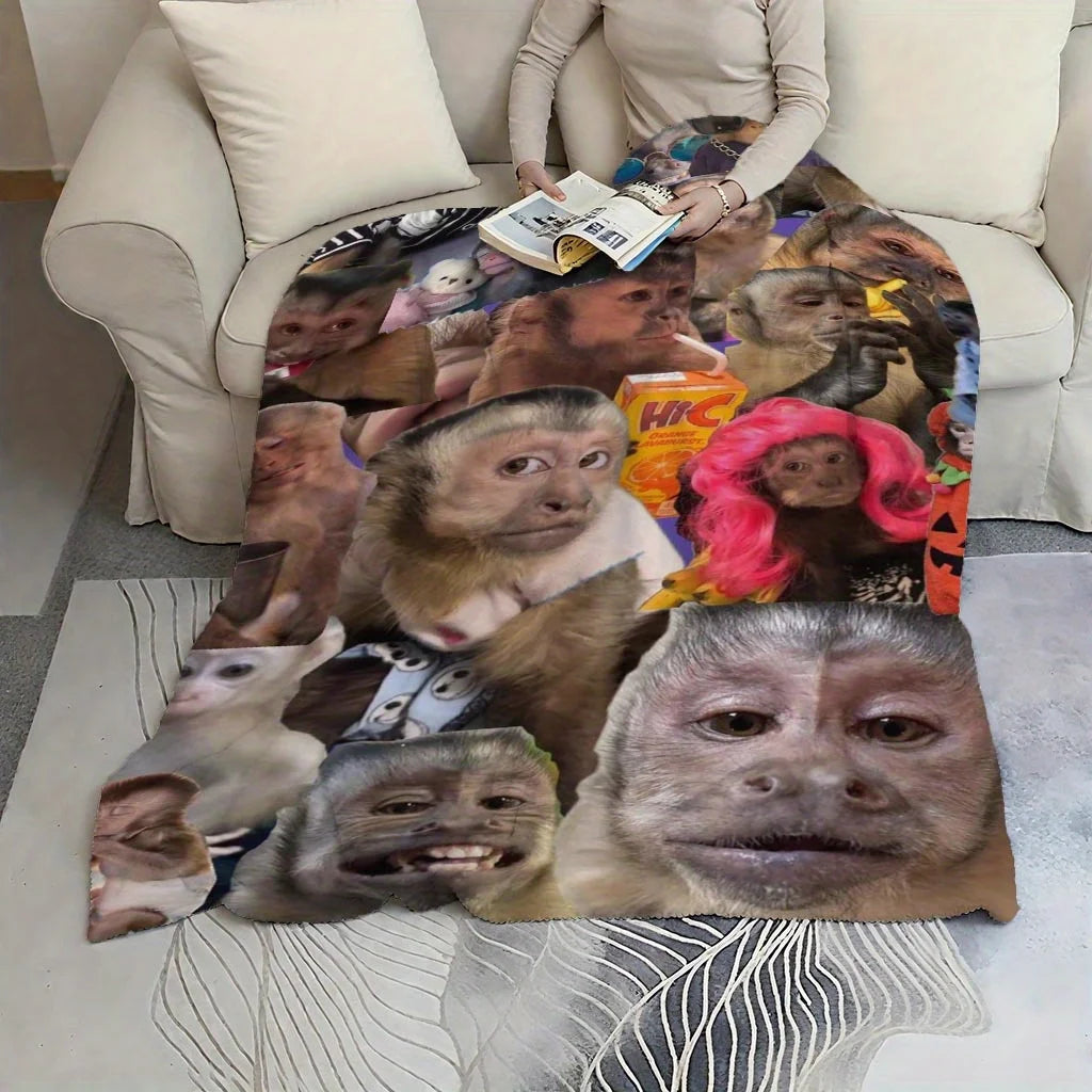 Monkey Memes Blanket - Funny Face