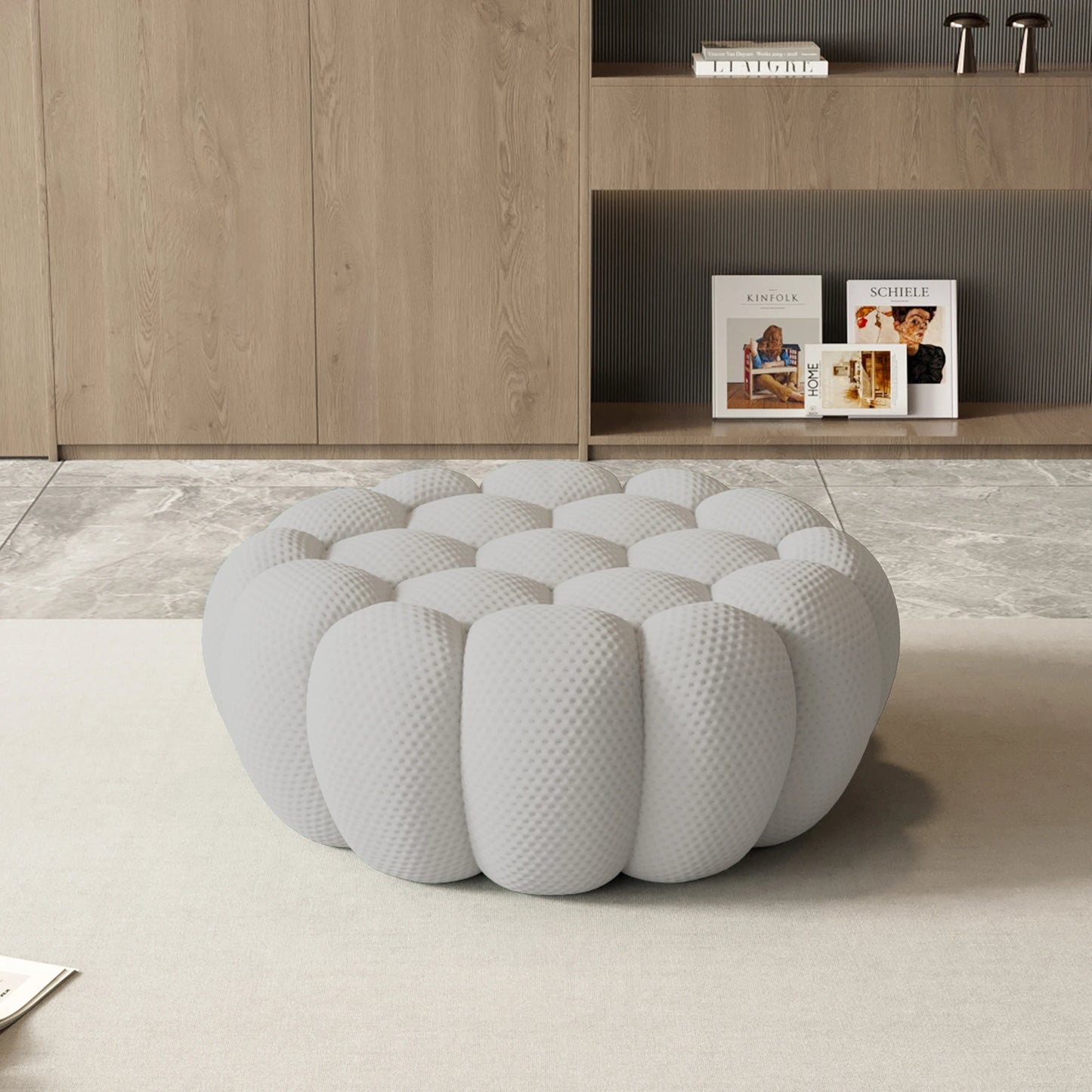 41.24'' Modern Lazy Floor Ottoman 3D Honeycomb Shape Ottoman