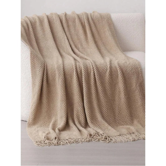 A Solid Color Particle Knitted Blanket,