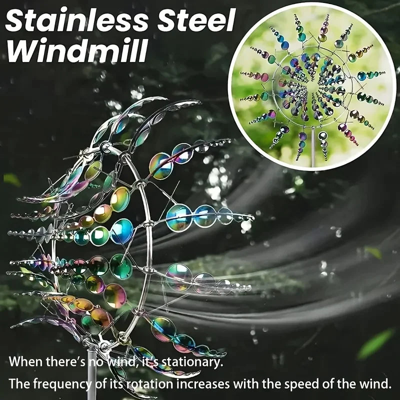 Unique Wind Collector Magical Kinetic Energy Metal Windmill Rotator
