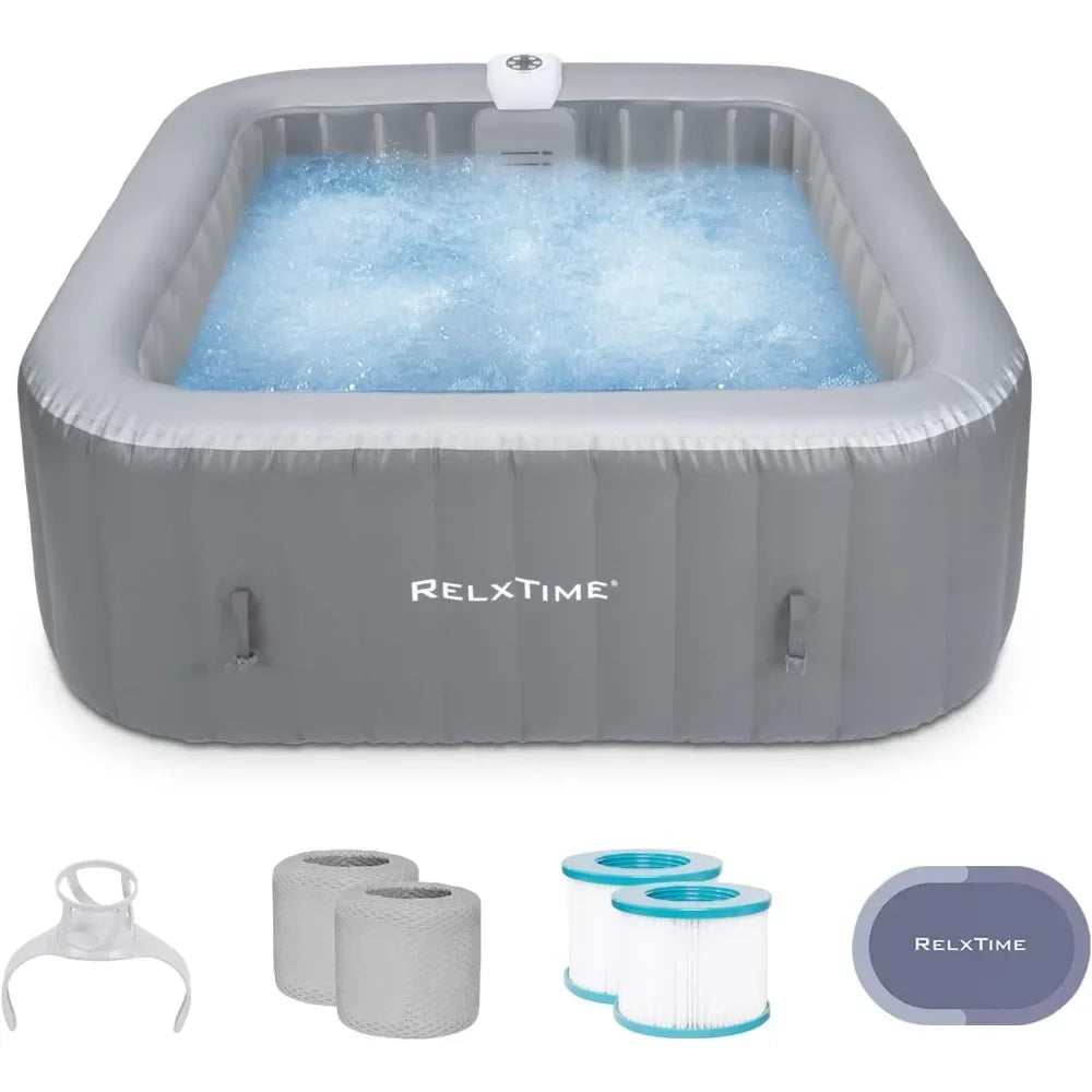 Inflatable Hot Tub 4 To 6 Person, Blow Up Spa Square