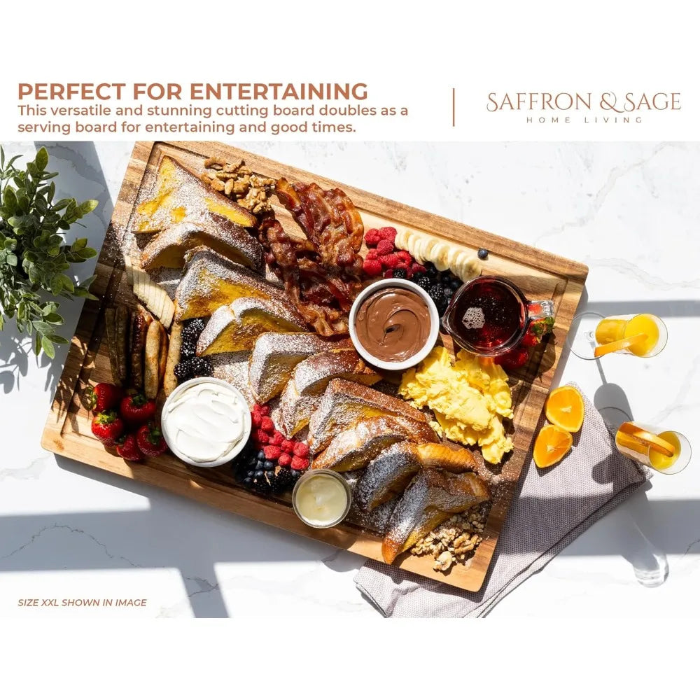 Extra Large Wood Cutting Board - Thick 23 x 17 x 1.5 Inch Acacia