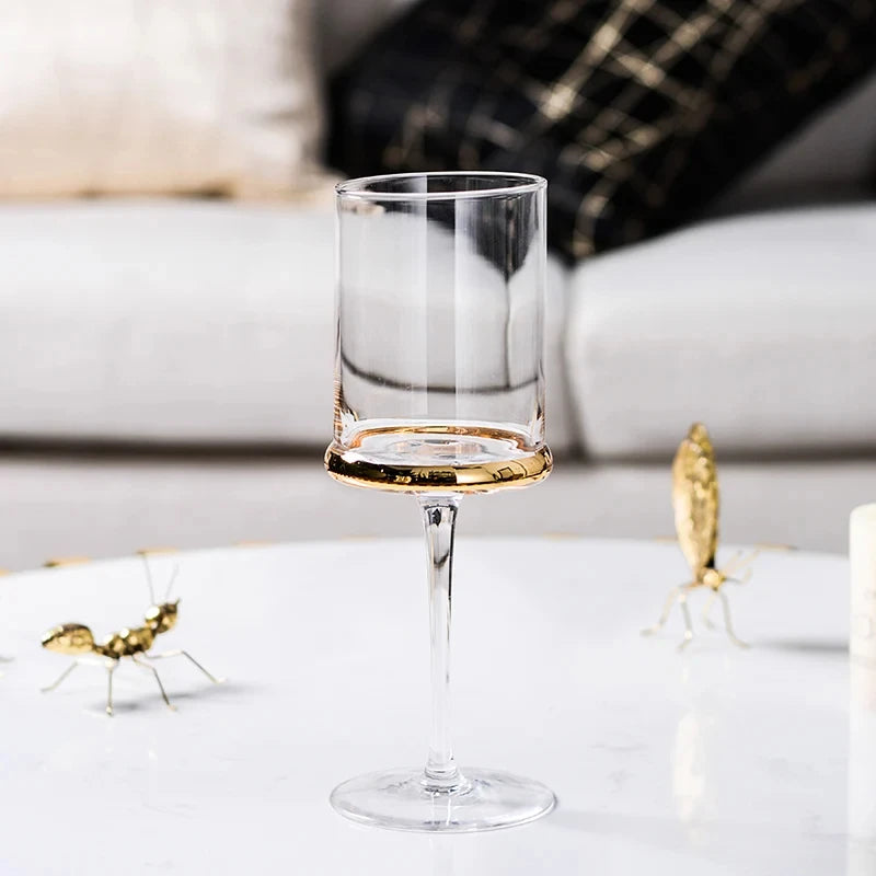 Nordic Smoke Gray Electroplated Gold Wine Glass
