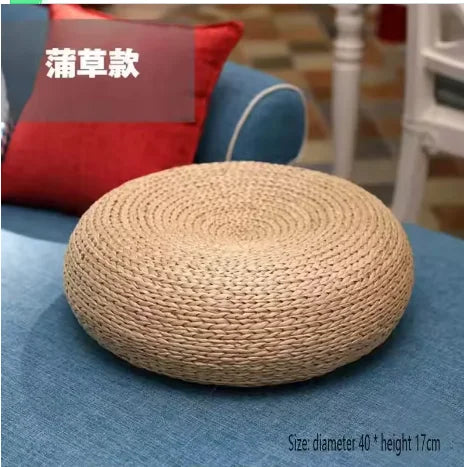 Pouf Rattan Small Round Stool Balcony Stool