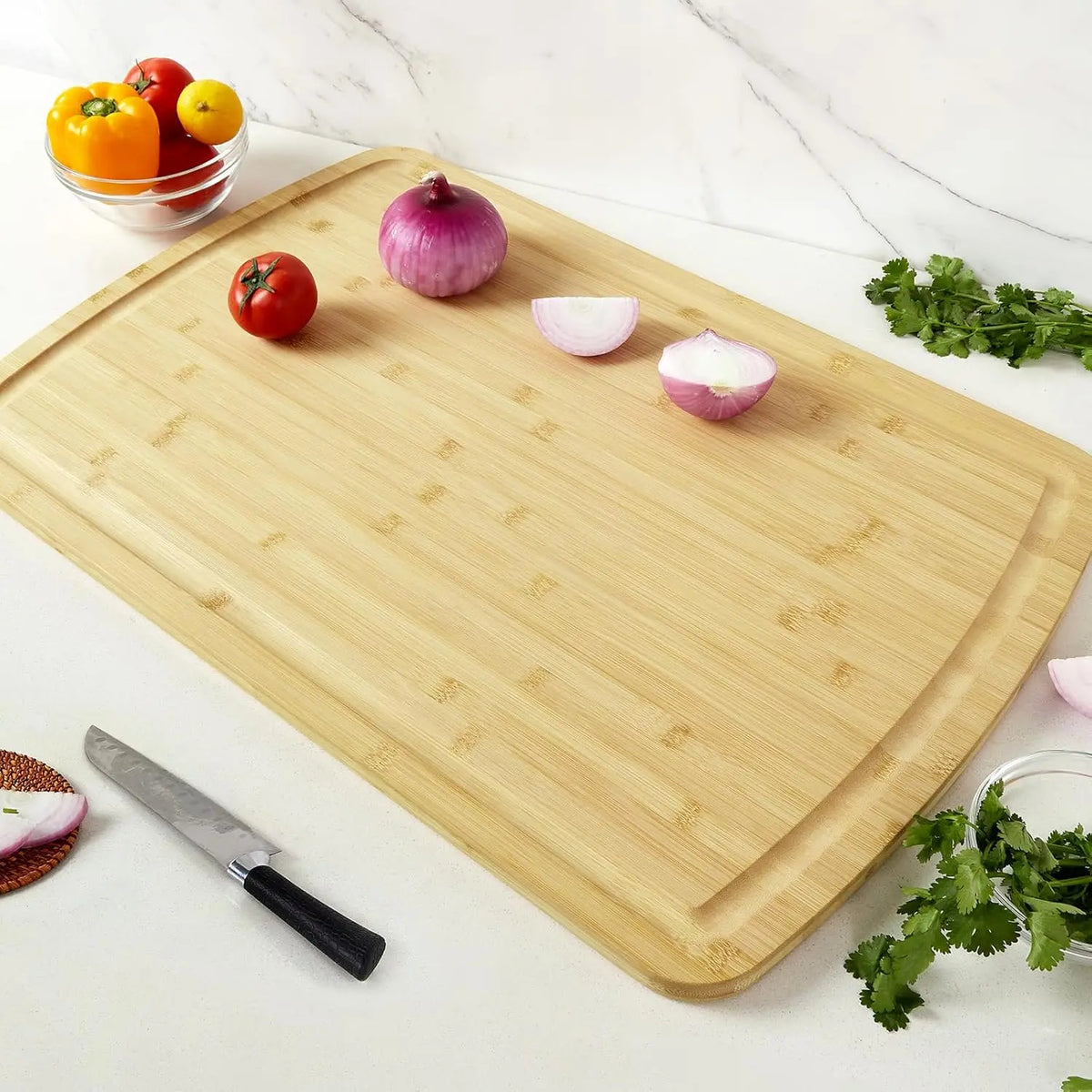 Bamboo Cutting Boards for Kitchen, Extra Large  Deep Juice Groove, 30" x 20"