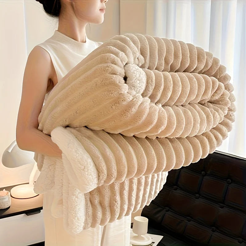 1pc Weighted Fleece Blanket -Soft, Warm, Throw