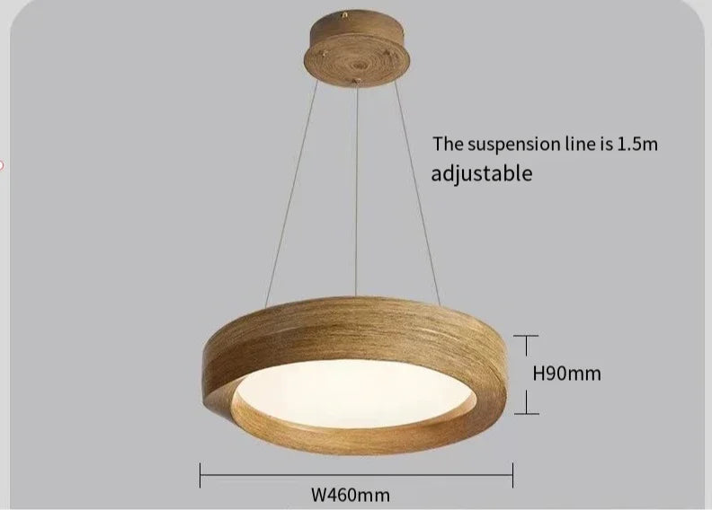 Wood Color LED Chandelier Nordic Design Bar Lamp