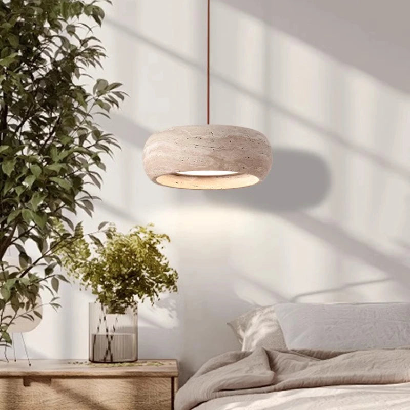 Led Pendant Lamp Stone Style Chandelier Long Wire