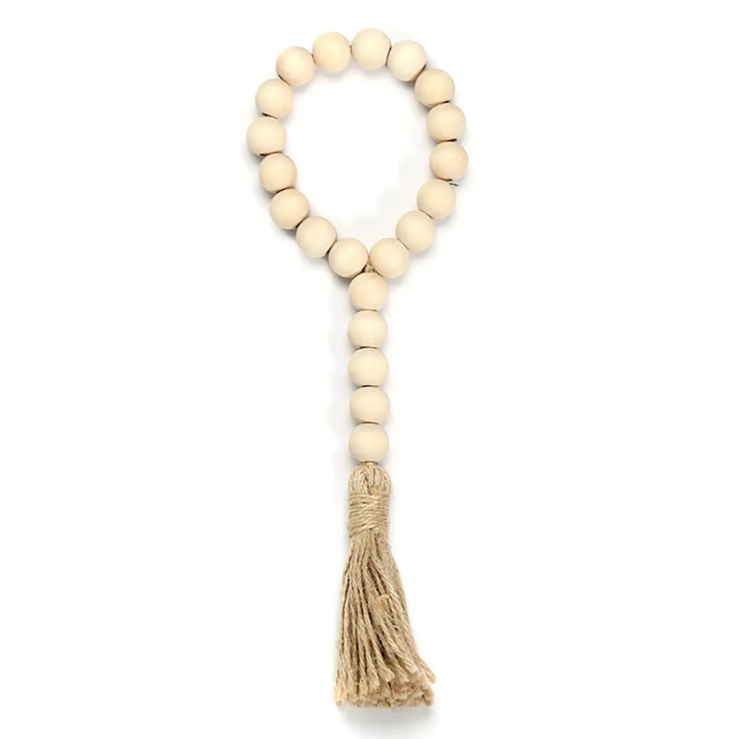 Wood Bead Garland  Wall Hanging  Rustic Wall Tassel