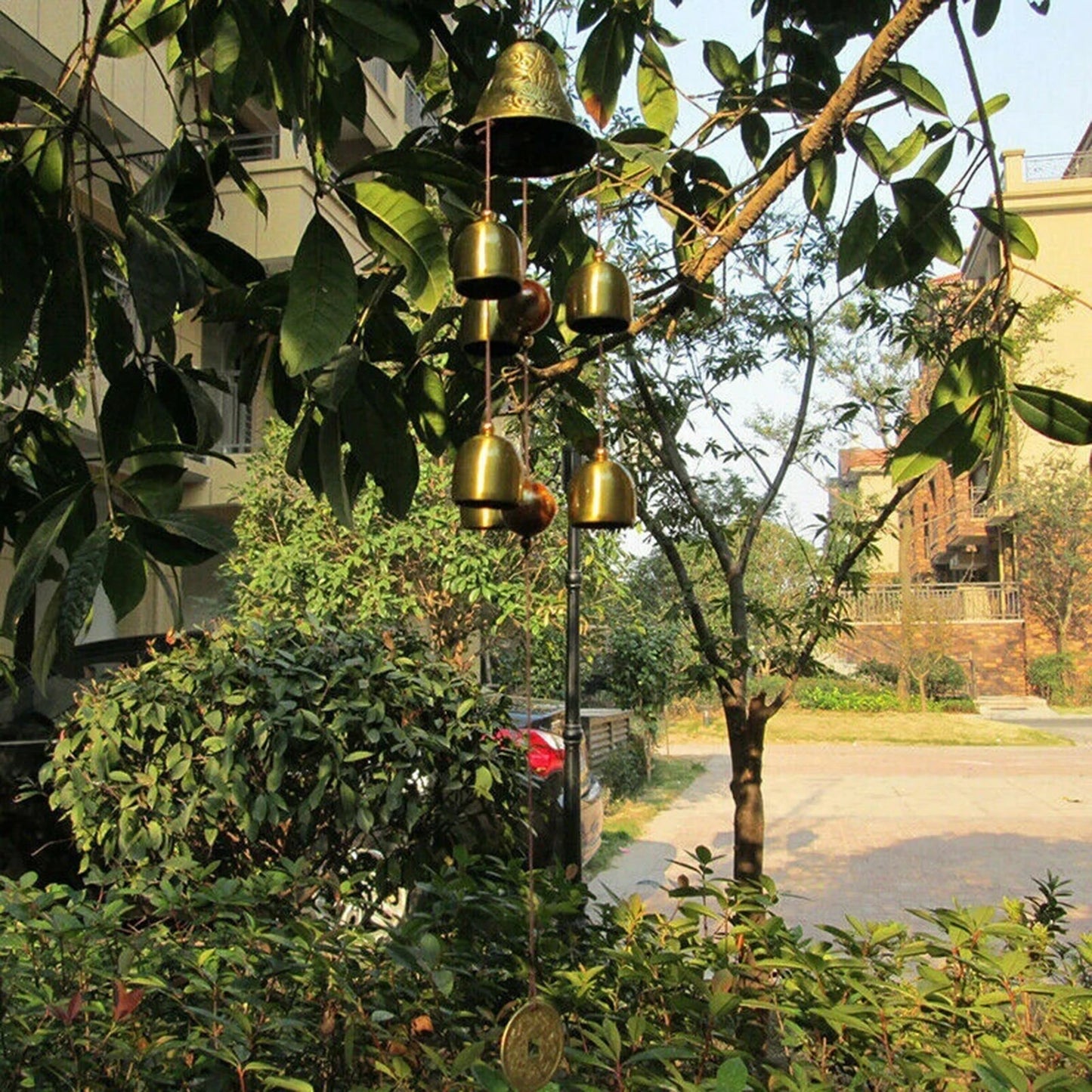 6 Copper Bells Wind Chimes -Metal Hanging Ornament