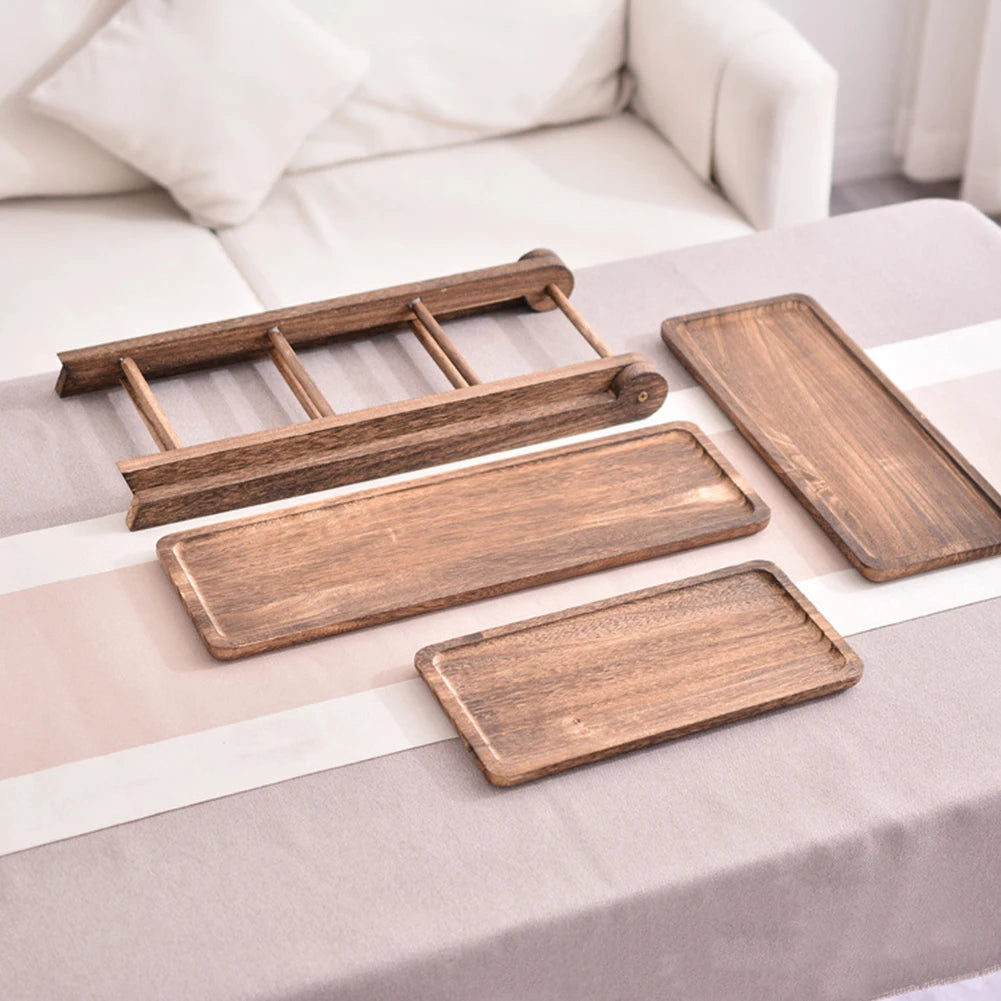 2Pcs Wooden Serving Platter 3 Tier