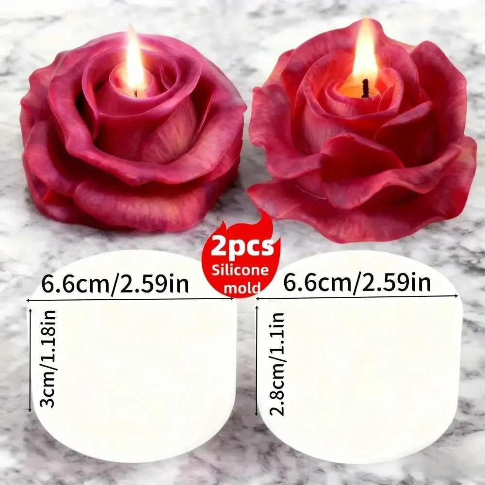 1 Piece 3D Elegant Rose Silicone Mold - Reusable Flexible Mold for Candles, Resin Art, Handmade Soap and Clay Making