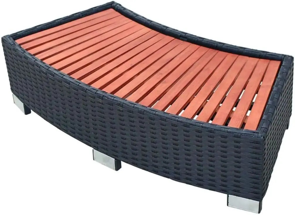 Inflatable Hot Tub Spa Step,Poly Rattan,Outdoor
