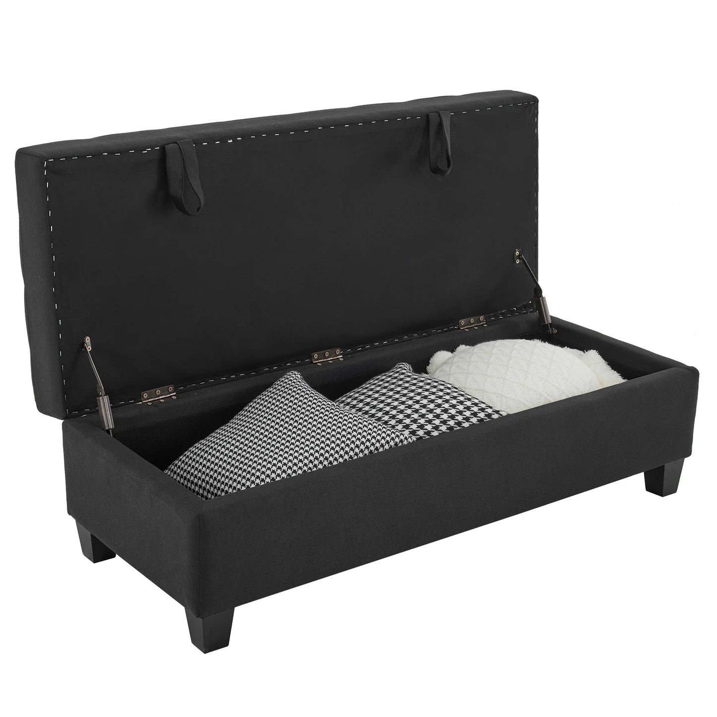 Storage Ottoman Bench, 51-inch Large Tufted Foot Rest