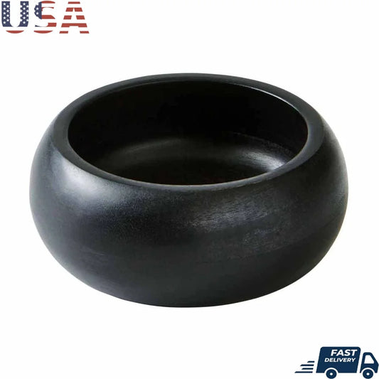 Premium Black Wood Serving Bowl Durable Easy to Clean