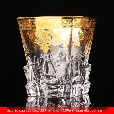 Palace style crystal glass with gold line beer mug