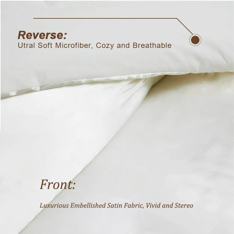 3pcs Reversible Silky Bedding Set, Satin Comforter 2 Pillowcases