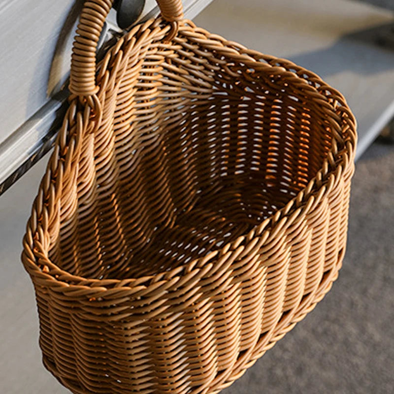 Wall Mounted  Simulated Rattan Hanging Basket,