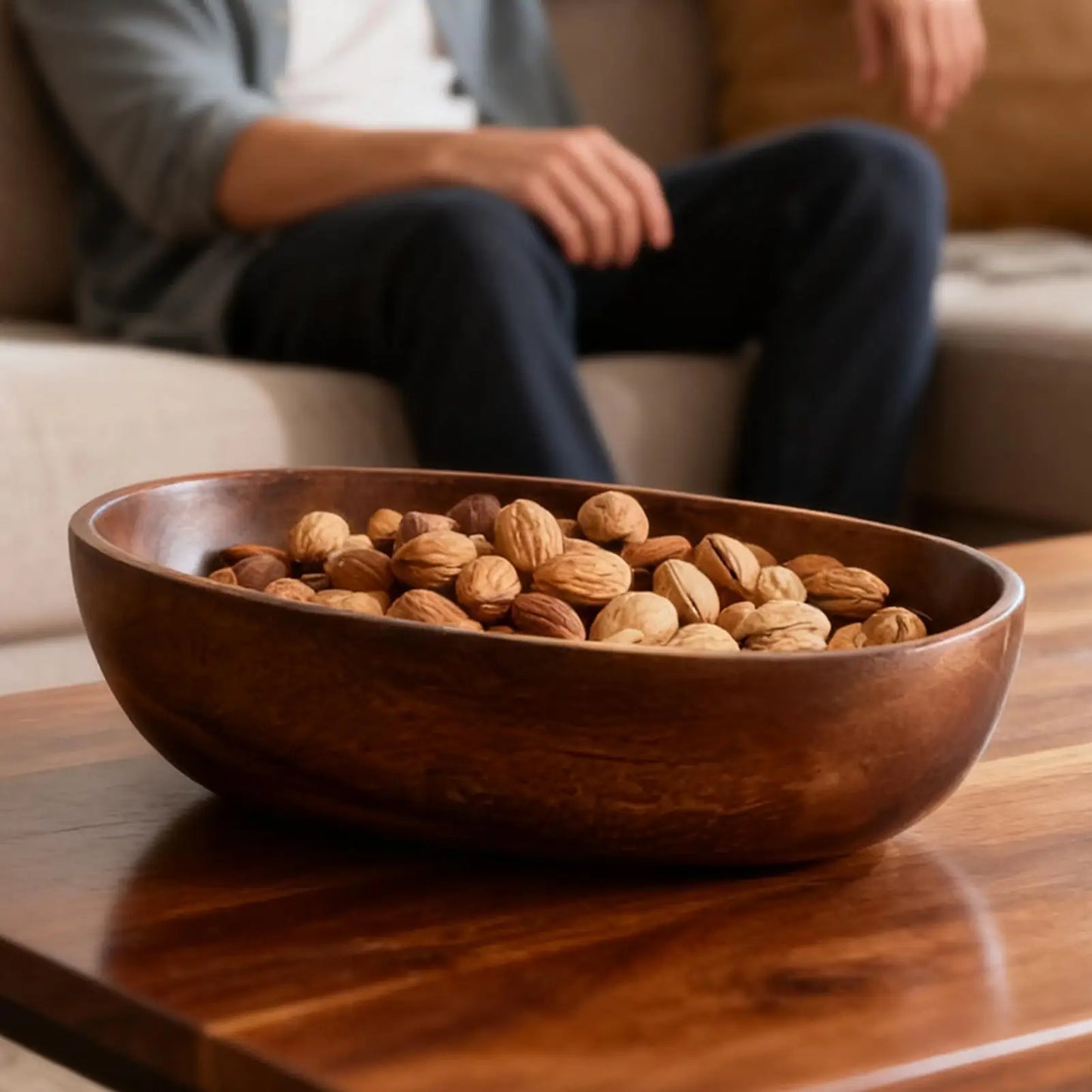 Creative Snacks Bowl  Wood Boat-Shaped Rectangular