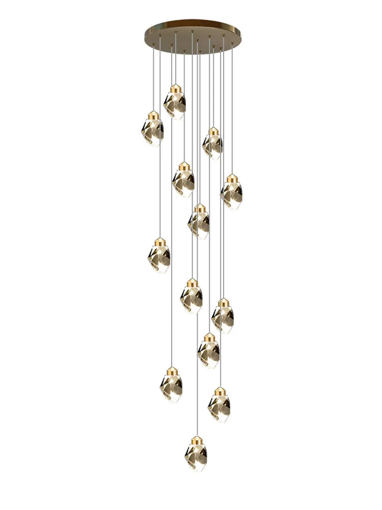 Crystal Chandelier for Living Room, Stairscase Pendant Lamps