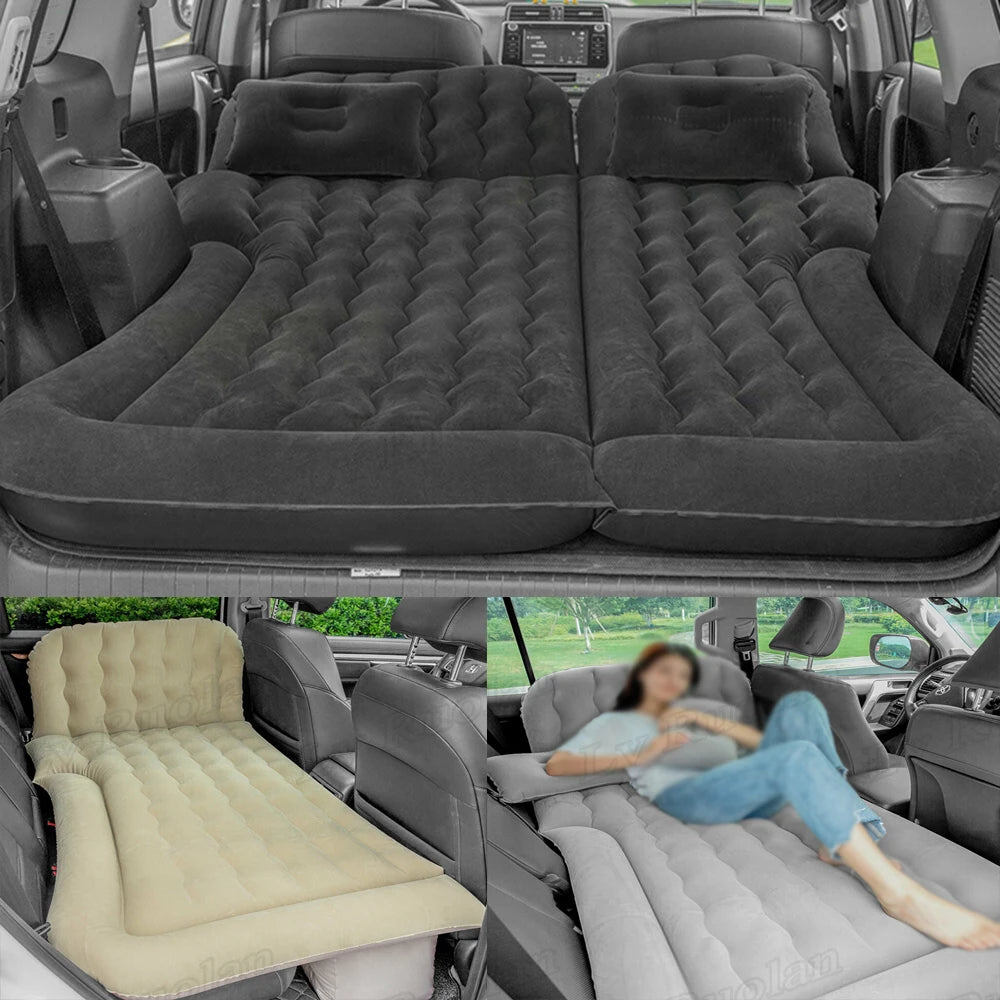 Portable SUV Travel Air Mattress Cushion Inflatable  2 Pillows
