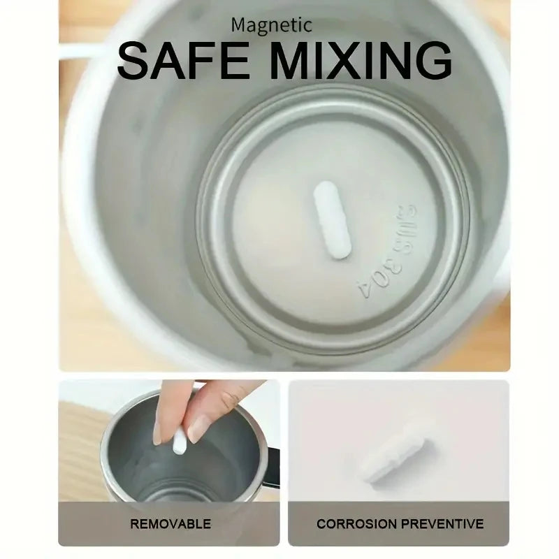 Smart coffee cup LED display USB charging magnetic mixing