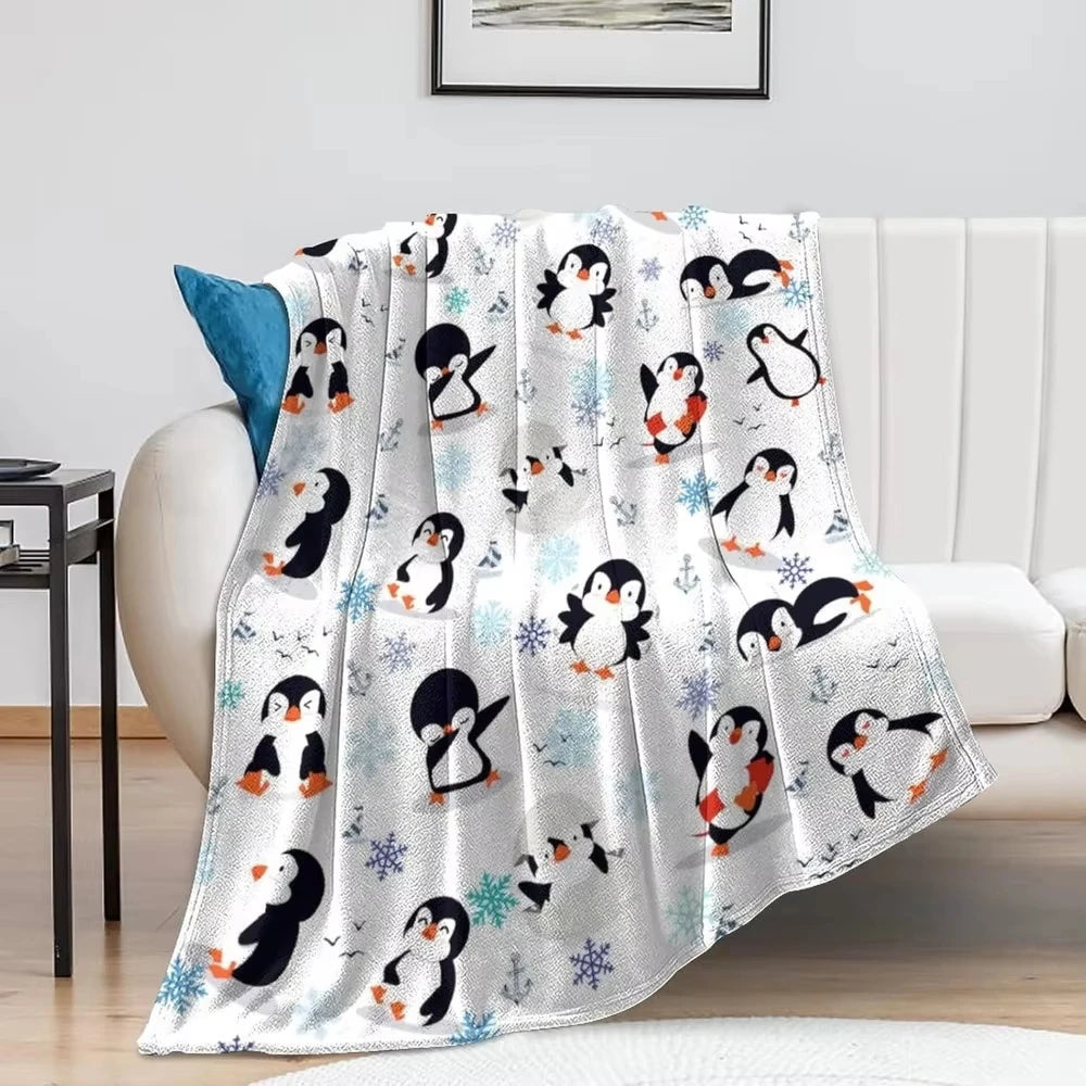 Animal Penguin Blanket Ultra Soft Cute  Flannel Fleece Throw Blankets