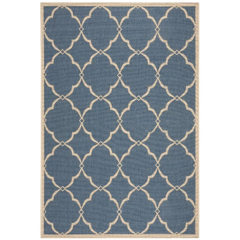 Geometric Indoor/Outdoor Area Rug, Blue/Creme, 2'2" x 4'