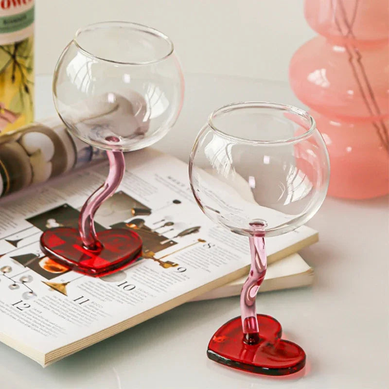 Heart Shape Glass Champagne Wine Cup Heat-resistance