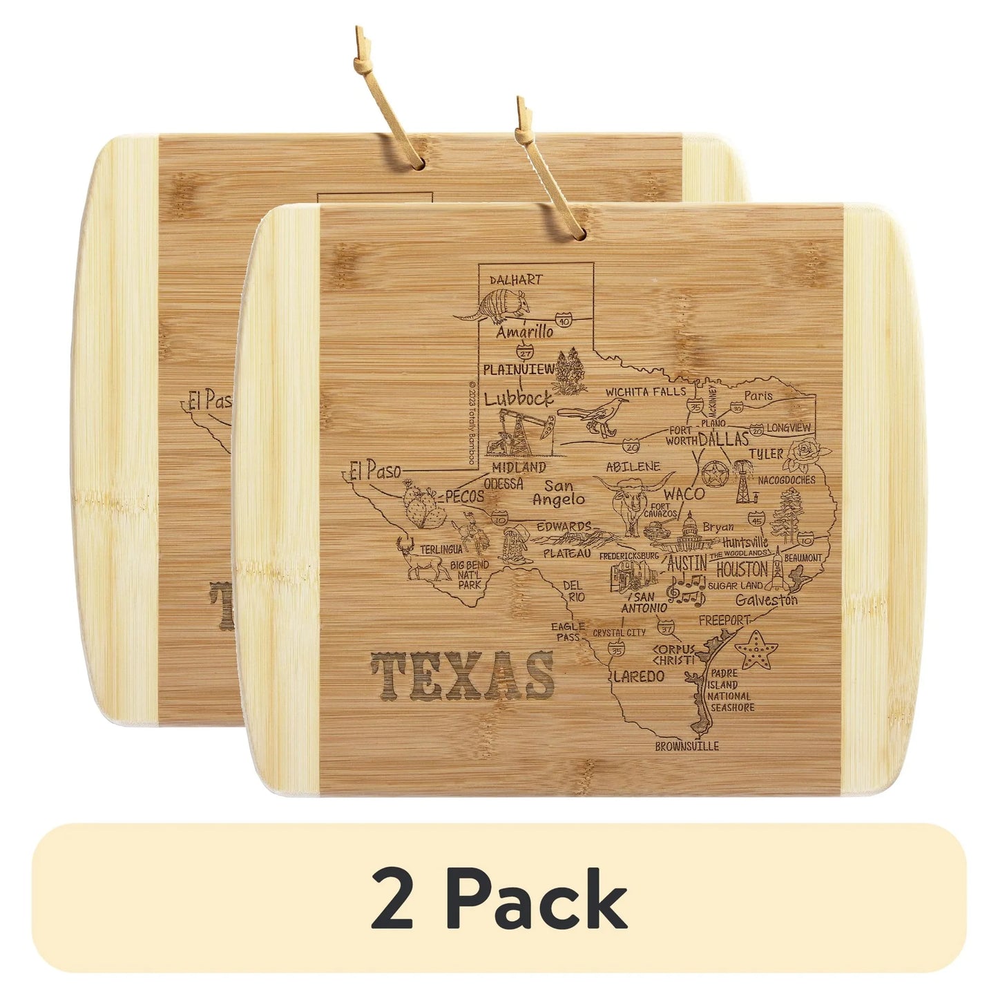 (2 pack)   Bamboo Wood Cutting Board  Charcuterie Platter, 13” x 11”