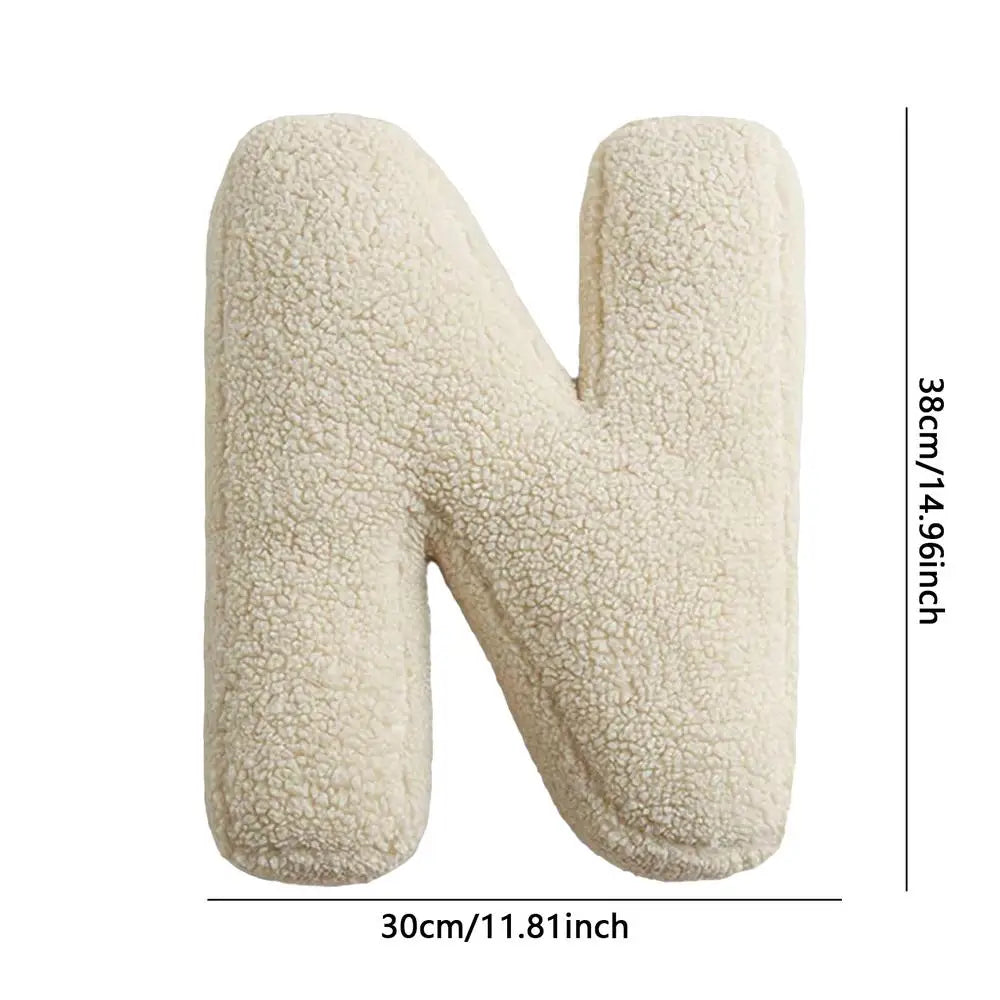 Soft Initial Throw Cushion Plush English Alphabet Pillow A to Z