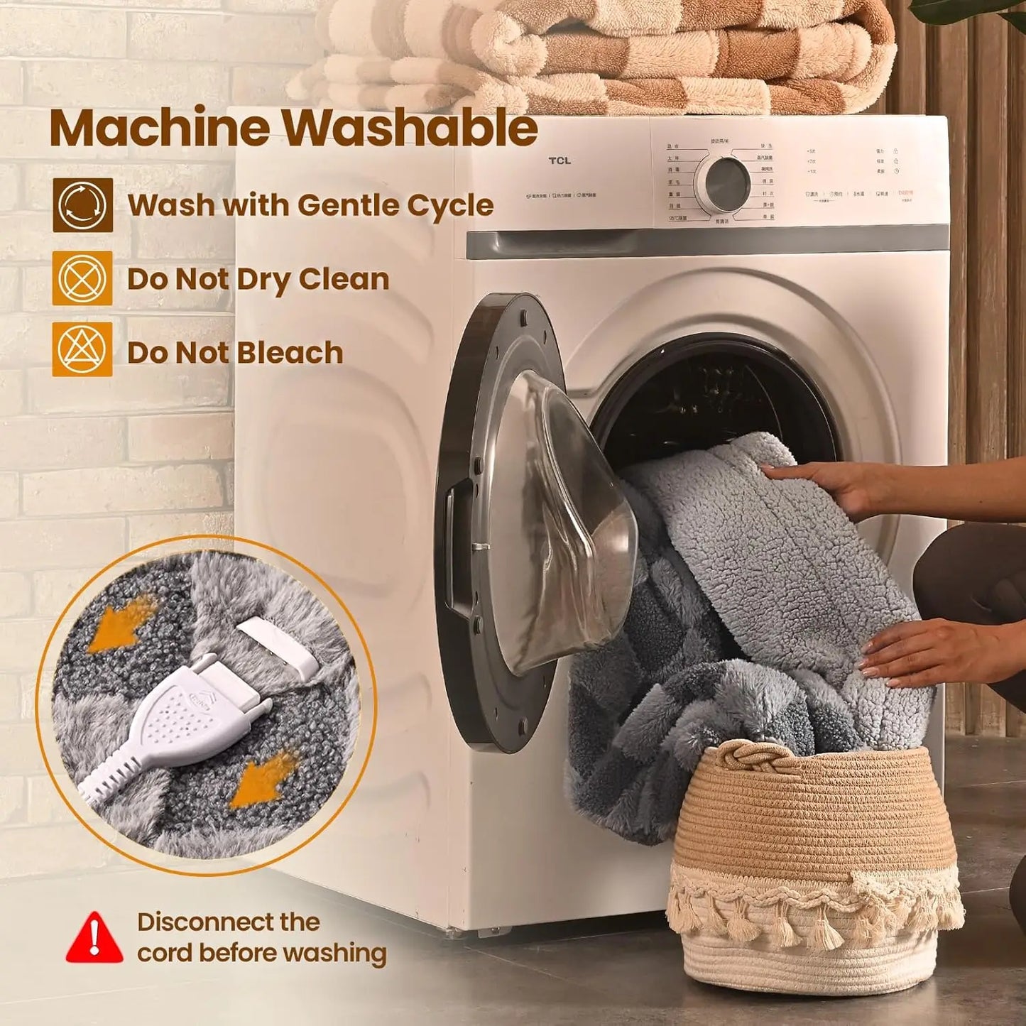 Heated Blanket King Size 100" x 90"  Faux Fur Weighted