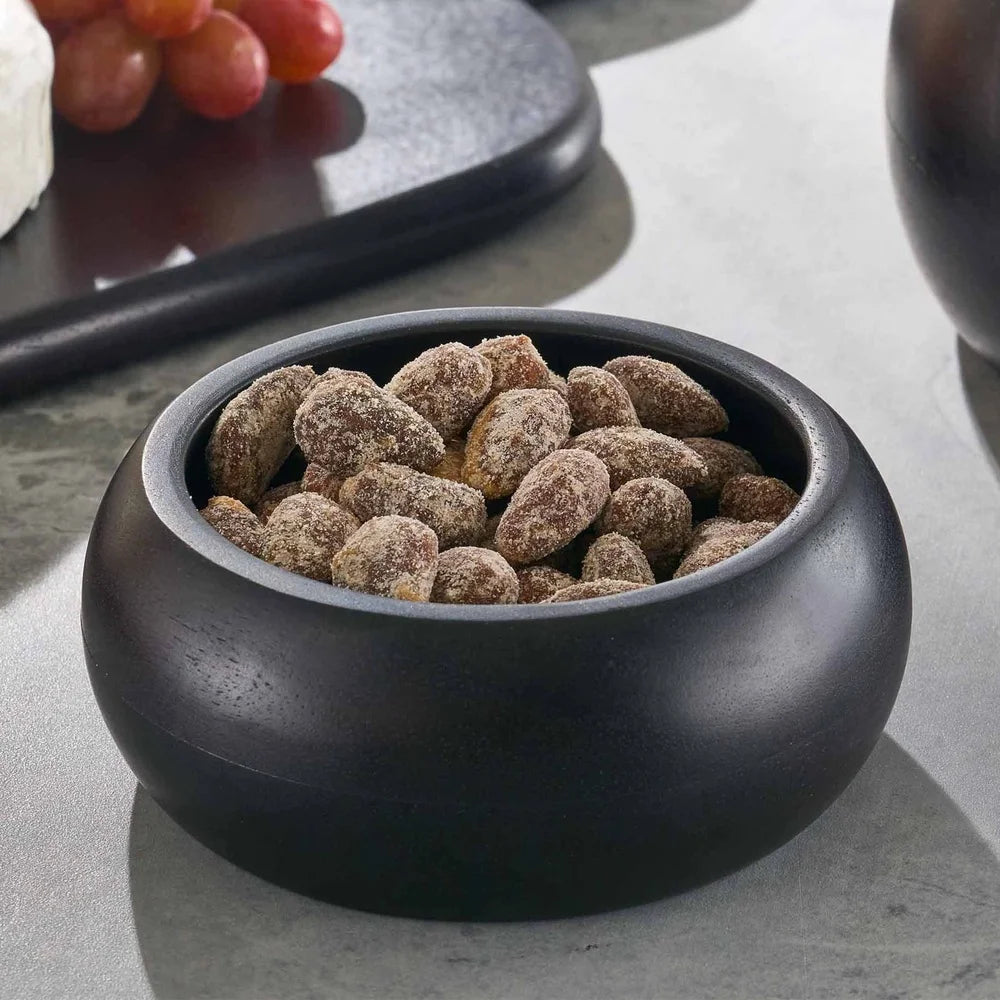 Premium Black Wood Serving Bowl Durable Easy to Clean