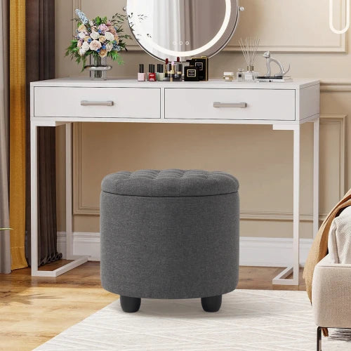 Button Tufted Accent Storage ,  Pouf  Removable Lid
