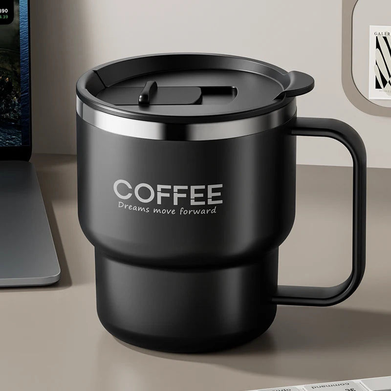 304 Stainless Steel Double Wall Insulated Coffee Cup With Handle