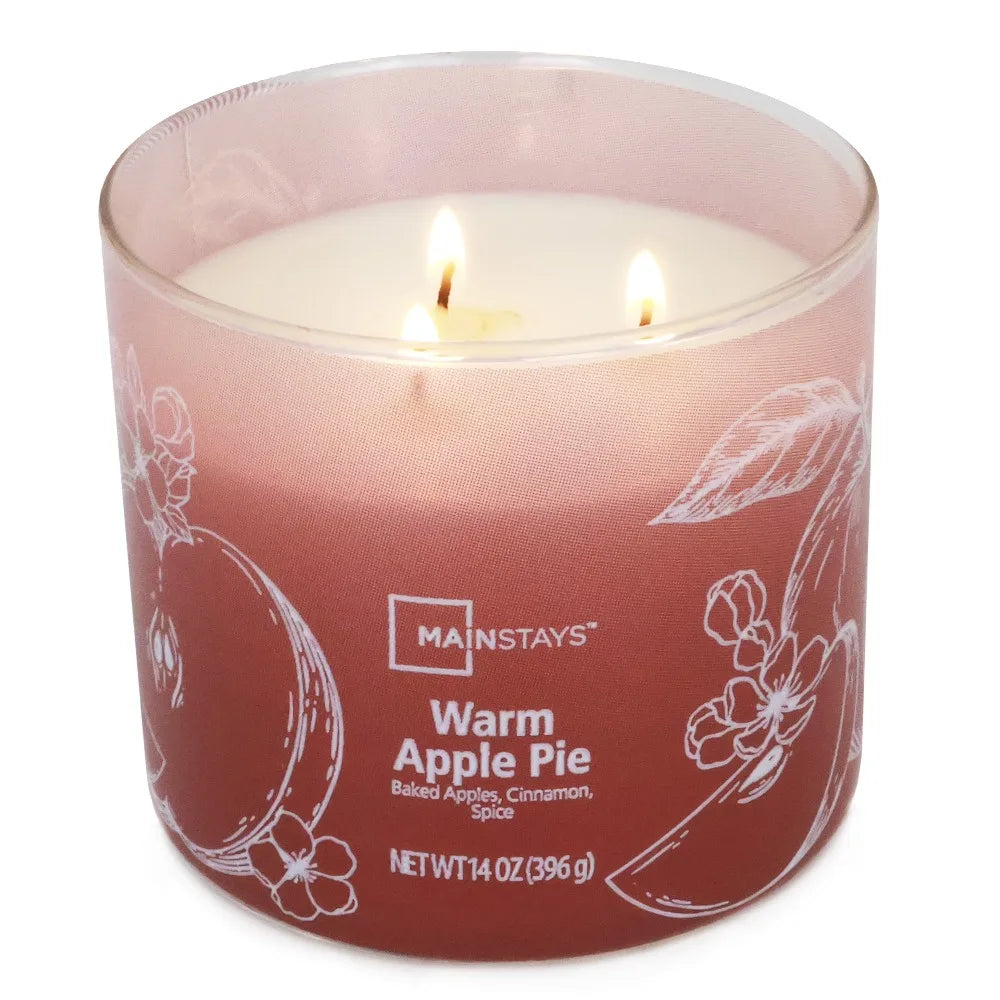 Warm Apple Pie Scented Triple Wick Ombre Jar Candle