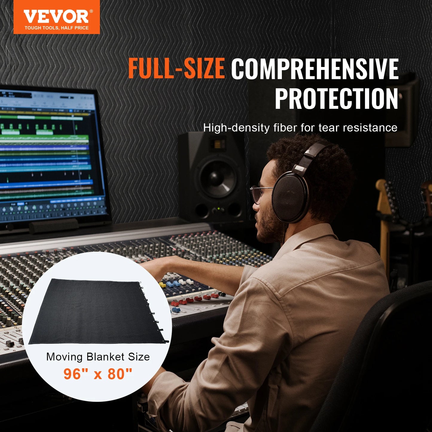 96" x 80" Sound Dampening Blanket Noise Blocking