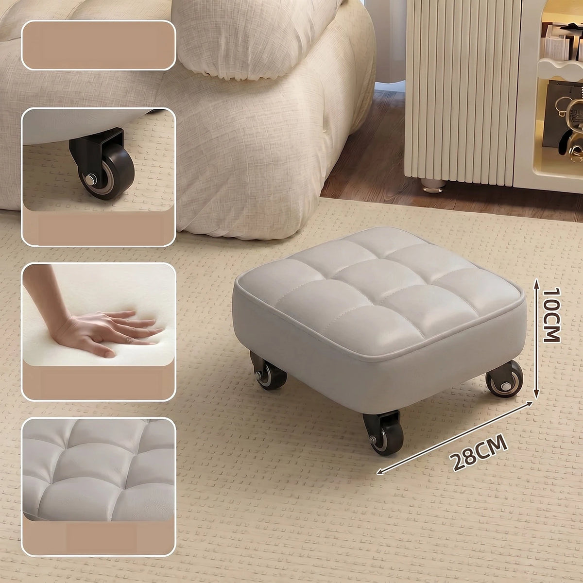 Household Wheeled Low Stools Chairs Wheeled Seam