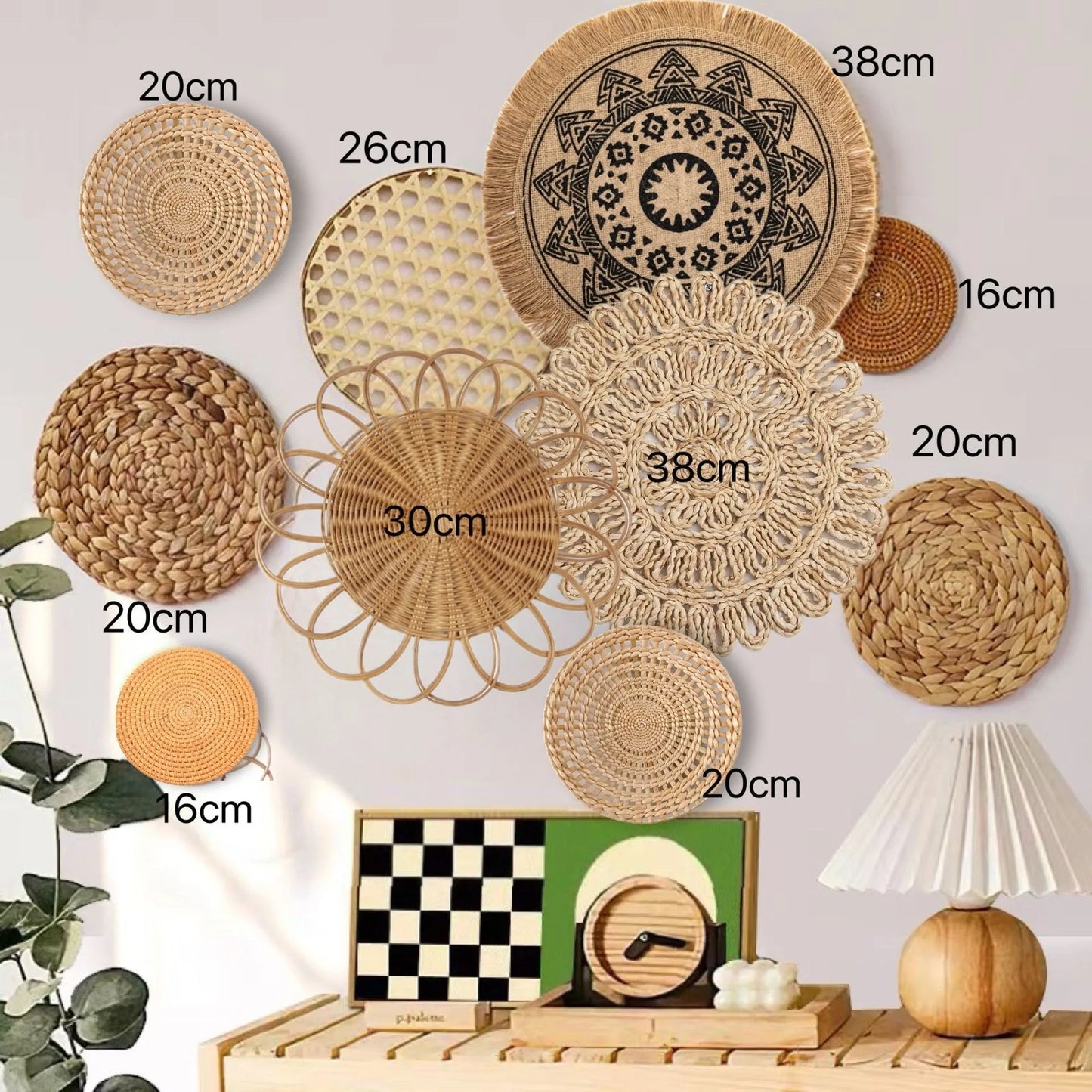 Boho Straw Wall Decor Grass Weaving Woven Tassel Wall Hanging