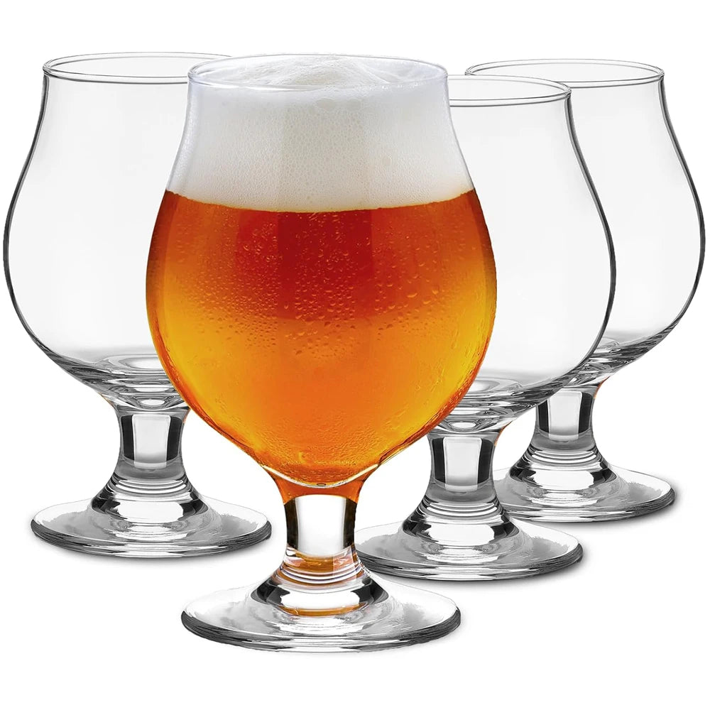 500ml Beer Glasses Classic Craft Goblet Glasses, Premium Tumbler Set, Pub, Unique Design Beer Glasses, Dishwasher Safe