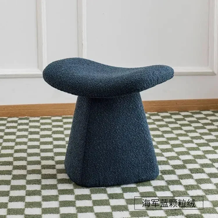 Nordic Ottoman Sitting Pouf Stool - Wooden Vanity Chair
