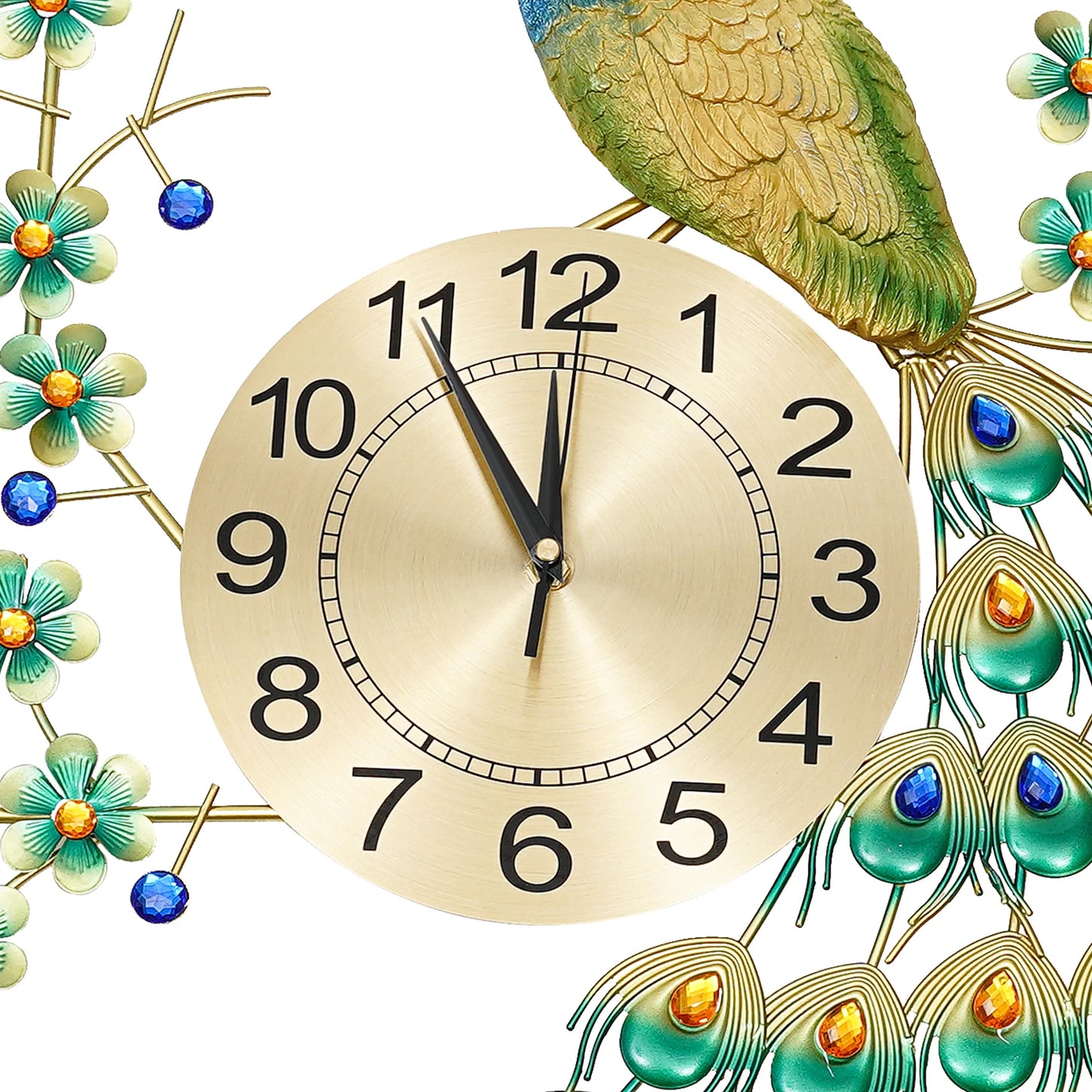 3D Peacock Hanging Clock Wall-mounted  70 * 65cm