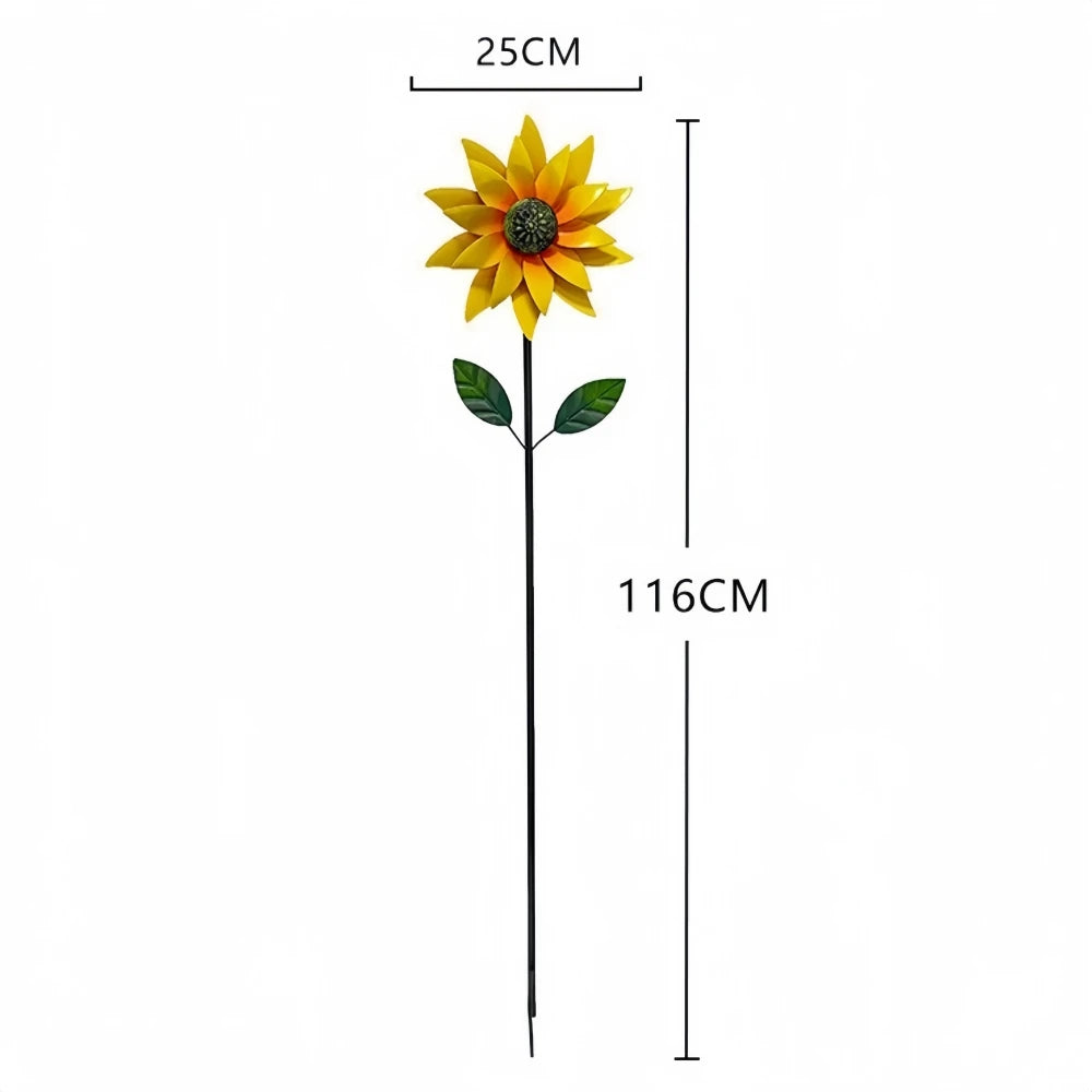 Outdoor Sunflower Wind Spinner Metal Windmill Wind Sculpture