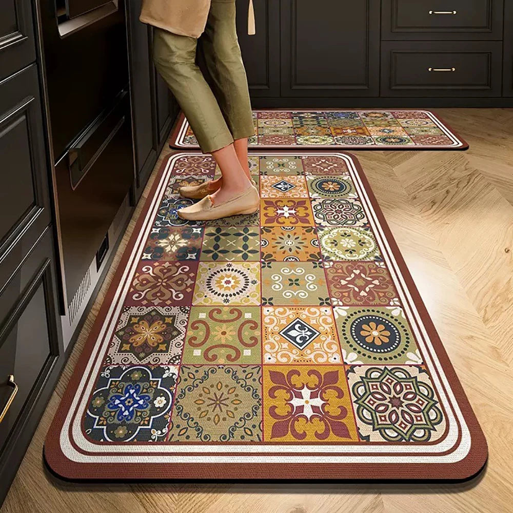 Non-slip Kitchen Mat Long Rugs Crystal Velvet Carpet