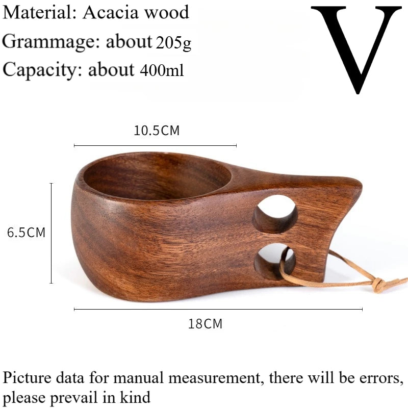 New200ml Outdoor Wood Cup Mug Coffee Milk Acacia-Wood